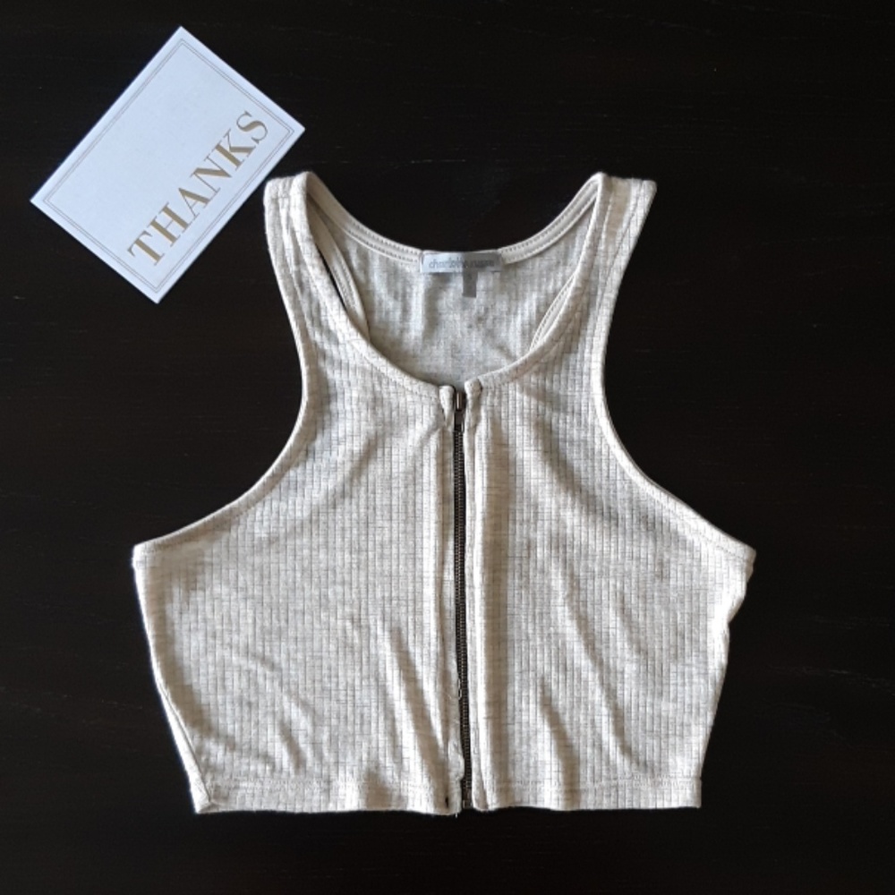 Charlotte Russe Zipper Front Crop Top